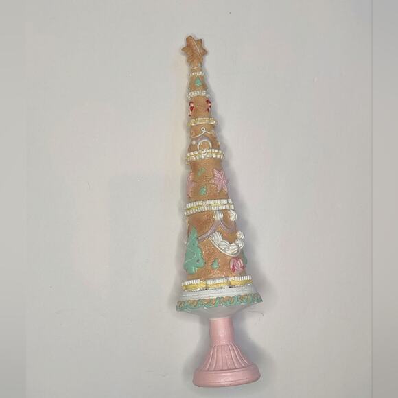 Pastel Pink Sugar Coated Christmas Candyland Sweet Treats Gingerbread Tree - Picture 2 of 12